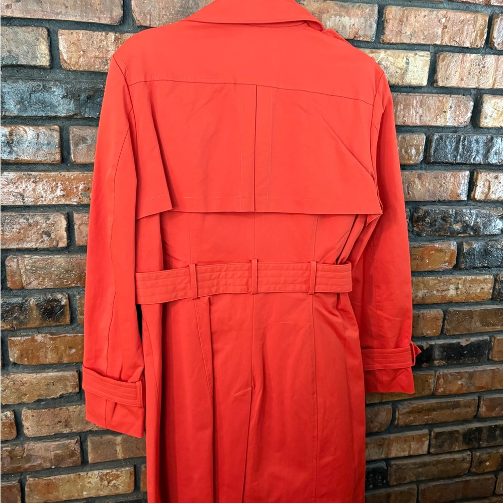 New York & Company Bold Orange Trench Coat - Picture 2 of 3